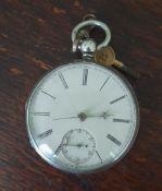 Silver Hallmarked Chester 1863 Fusee Movement Pocket Watch