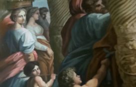 Attributed Biblical Painting 0Il On Canvas Painting