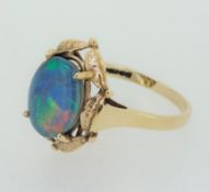 9CT Yellow Gold (375) Opal Ring - Fully Hallmarked