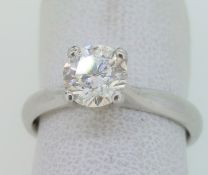 18CT White Gold (750) 1.01CT Diamond Solitaire Ring