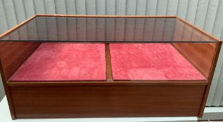 1960S Teakwood Shop Glass Counter Cabinet Haberdashery Four Draw