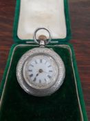 A Ladies Silver 935 Pocket Watch