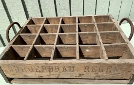 Vintage 1961 German Wooden Beer Serving Crate