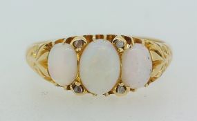 18CT Yellow Gold (750) Opal and Diamond Ring