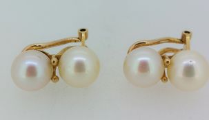 14CT Yellow Gold (585) Clip On Pearl Earrings