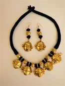 A Tribal Art Necklace and Earrings Set