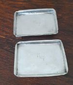A Pair of Indian Silver Card Trays. 118 Grams.