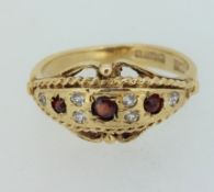 Vintage 9CT Yellow Gold (375) Garnet Ring