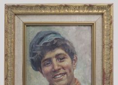 Italian School Portrait of a Neapolitan Youth Oil on Canvas