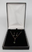 Vintage Italian Sterling Silver Peridot Set Demi Parure
