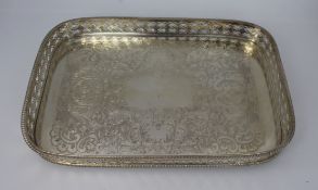 Vintage Galleried Silver Plated Tray