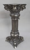 Ornate Silvered Column Pedestal Stand