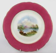 Antique Plate with Hand Painted Italianate Landscape