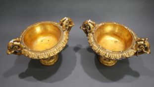 Pair of Decorative Gilt Composition Two Handled Bowls