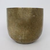 Antique Engraved Indian Brass Jardiniere Pot