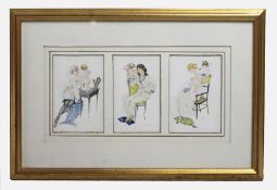 Triptych Paris Postcards Framed Modele depose R & Cie