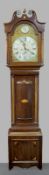 Early 19th c. Mahogany Brass Arched Dial Longcase Clock