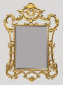 Ornately Hand Carved Giltwood Bevelled Glass Mirror