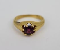 Garnet Yellow Gold Ring