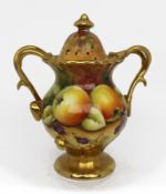 Coalport Hand Painted Fruit Pot Pourri by Michael Bates