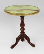 Vintage Tripod Table with Simulated Onyx Top