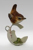 Wren on Cracked Tea Cup by JGS Worcester