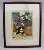 Linda Jane Smith Framed Cat Print