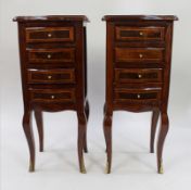 Pair of Four Drawer Inlaid French Nightstands