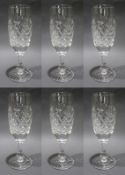 Set of 6 Tudor Crystal Burleigh Cut Flutes