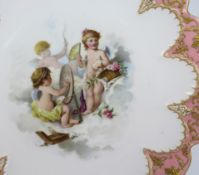 Royal Worcester Rose Pompadour Putti Cabinet Plate