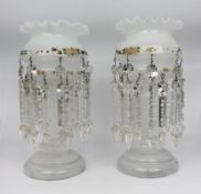 Pair of Victorian Glass Lustres