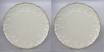 Pair of Royal Worcester Fern Leaf Plates