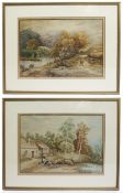 Pair of 19th c. Watercolours by Th.Thibault 1891