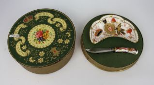 Boxed Royal Crown Derby Butter Dish & Knife