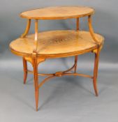 Elegant Inlaid Satinwood Two Tier Table c.1890