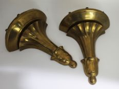Pair of Vintage Brass Wall Brackets