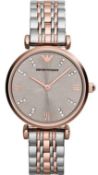 Emporio Armani AR1840 Women's Quartz Designer Watch - Rose Gold & Silver