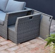 (26/P) RRP £800. Bambrick 6 Seater Grey Rattan Garden Sofa Set. This Contemporary Set Will Add A...