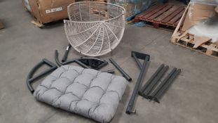 (45/2I) RRP £360. Hartington Florence Collection Hanging Chair. (H198 x W116 x D118cm). (No Fixin...