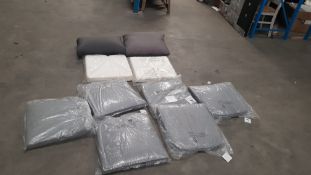(111/5G) 10x Mixed Garden Furniture Cushion. To Include 6x Grey (48x 46x 5cm Approx Appear As N...