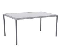 (95/6L) Bambrick Rectangular Table. Powder Coated Steel Frame. Hand Woven Synthetic Rattan. Tough...