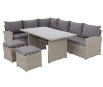 (24/P) RRP £850. Matara Grey Rattan Corner Garden Sofa Set. Ideal For Both Indoor And Outdoor Use...