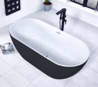 Rrp £1,899.Aqua Summit 800 x 1680mm Graphite Black Freestanding Bath. Ex Trade Show Display Bath....