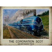 Reproduction Steam Train Metal Sign 