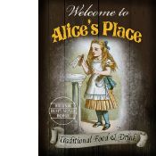 Alice In Wonderland Large Metal Pub Sign 