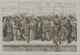 Victorian Excursion Trip Double Page Antique 1880 Print