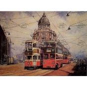 Reproduction Large Trams & Buses Metal Sign 