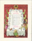 Double Sided 1961 Guinness Print _ A Mad Lunch Party & Menu