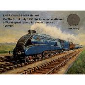 Steam Engine The Mallard 1938 World Speed Record Metal Coin Set