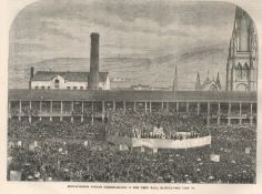 Sunday School Jubilee in the Piece Hall Halifax 1866 Antique Newspaper